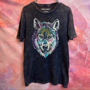 (MEN) Acid Wash Wolf T-Shirt
